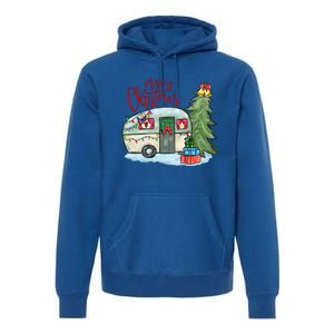 Merry Christmas Happy Camper Funny Camping Life Family Xmas Great Gift Premium Hoodie