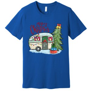 Merry Christmas Happy Camper Funny Camping Life Family Xmas Great Gift Premium T-Shirt