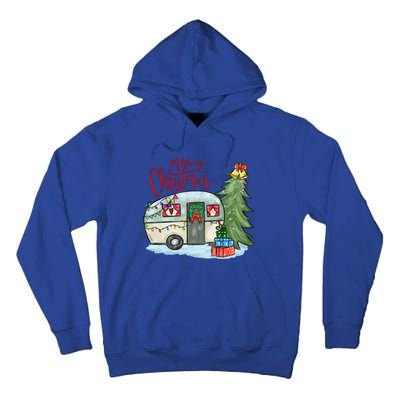 Merry Christmas Happy Camper Funny Camping Life Family Xmas Great Gift Tall Hoodie