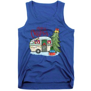 Merry Christmas Happy Camper Funny Camping Life Family Xmas Great Gift Tank Top