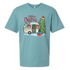 Merry Christmas Happy Camper Funny Camping Life Family Xmas Great Gift Sueded Cloud Jersey T-Shirt