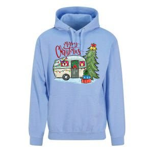 Merry Christmas Happy Camper Funny Camping Life Family Xmas Great Gift Unisex Surf Hoodie