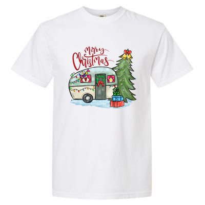 Merry Christmas Happy Camper Funny Camping Life Family Xmas Great Gift Garment-Dyed Heavyweight T-Shirt