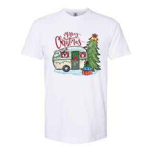 Merry Christmas Happy Camper Funny Camping Life Family Xmas Great Gift Softstyle CVC T-Shirt