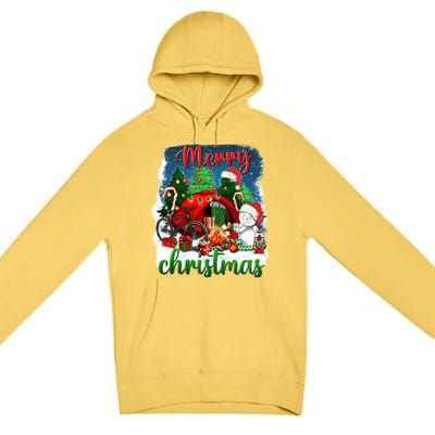 Merry Christmas Happy Camper Funny Camping Life Family Xmas Gift Premium Pullover Hoodie