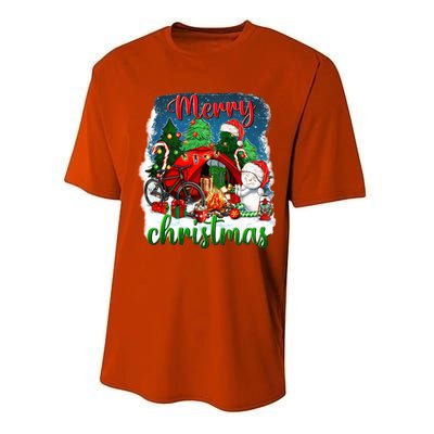 Merry Christmas Happy Camper Funny Camping Life Family Xmas Gift Performance Sprint T-Shirt