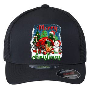 Merry Christmas Happy Camper Funny Camping Life Family Xmas Gift Flexfit Unipanel Trucker Cap