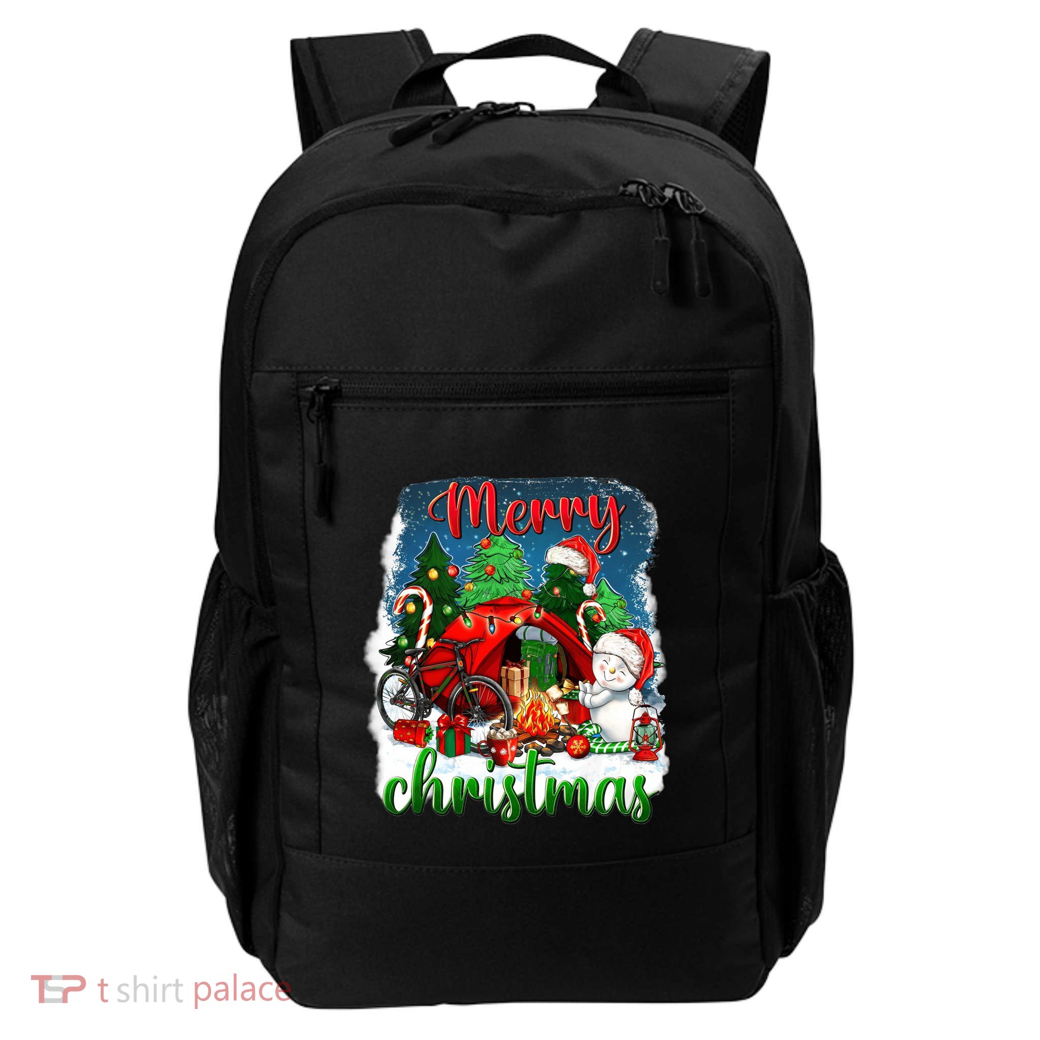 Merry Christmas Happy Camper Funny Camping Life Family Xmas Gift Backpack