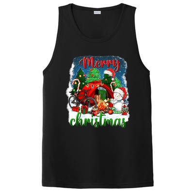 Merry Christmas Happy Camper Funny Camping Life Family Xmas Gift PosiCharge Competitor Tank