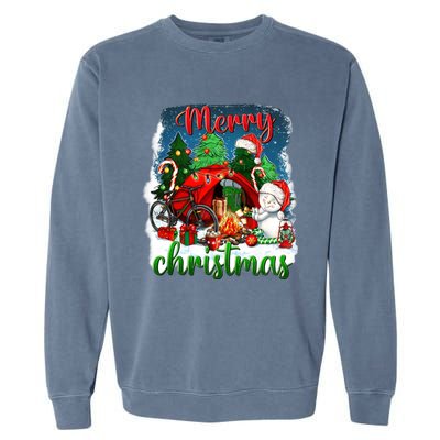 Merry Christmas Happy Camper Funny Camping Life Family Xmas Gift Garment-Dyed Sweatshirt