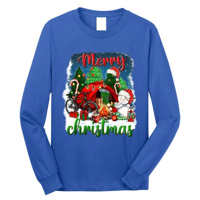 Merry Christmas Happy Camper Funny Camping Life Family Xmas Gift Long Sleeve Shirt