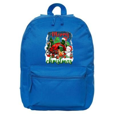 Merry Christmas Happy Camper Funny Camping Life Family Xmas Gift 16 in Basic Backpack