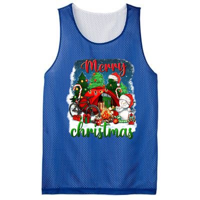 Merry Christmas Happy Camper Funny Camping Life Family Xmas Gift Mesh Reversible Basketball Jersey Tank