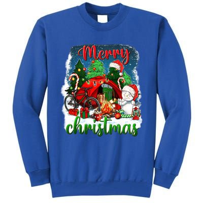 Merry Christmas Happy Camper Funny Camping Life Family Xmas Gift Tall Sweatshirt