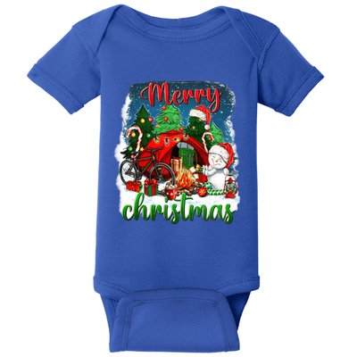 Merry Christmas Happy Camper Funny Camping Life Family Xmas Gift Baby Bodysuit