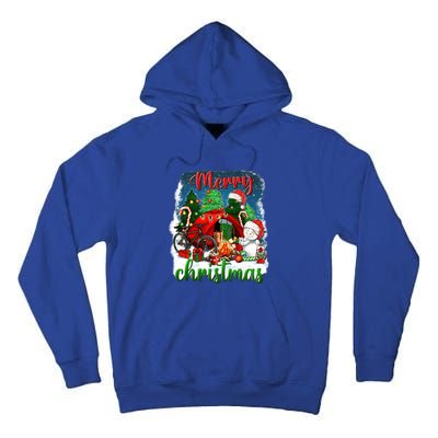 Merry Christmas Happy Camper Funny Camping Life Family Xmas Gift Tall Hoodie