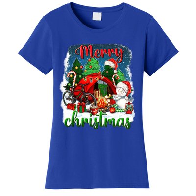 Merry Christmas Happy Camper Funny Camping Life Family Xmas Gift Women's T-Shirt