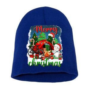 Merry Christmas Happy Camper Funny Camping Life Family Xmas Gift Short Acrylic Beanie