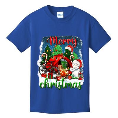 Merry Christmas Happy Camper Funny Camping Life Family Xmas Gift Kids T-Shirt