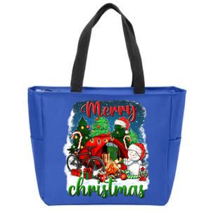 Merry Christmas Happy Camper Funny Camping Life Family Xmas Gift Zip Tote Bag