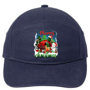 Merry Christmas Happy Camper Funny Camping Life Family Xmas Gift 7-Panel Snapback Hat