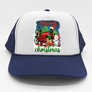 Merry Christmas Happy Camper Funny Camping Life Family Xmas Gift Trucker Hat