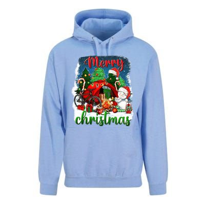 Merry Christmas Happy Camper Funny Camping Life Family Xmas Gift Unisex Surf Hoodie