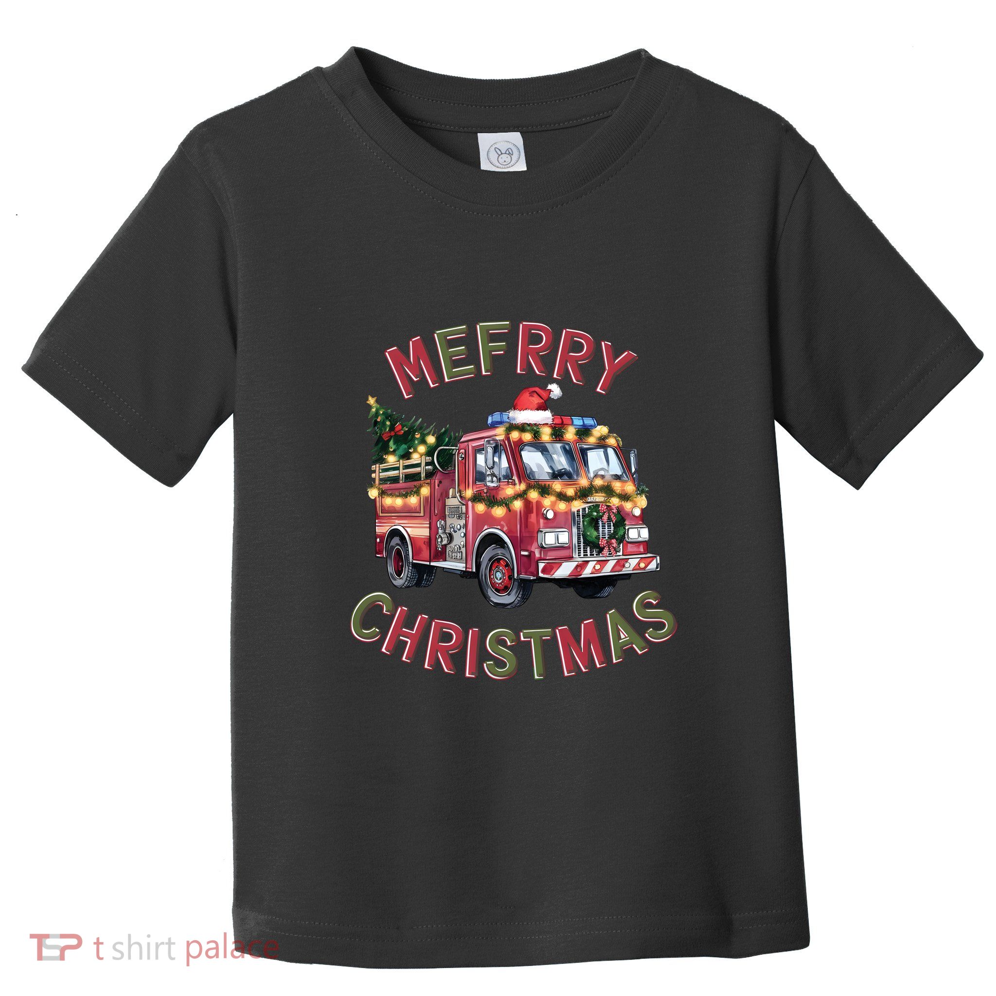 Merry Christmas Holiday Firefighter Xmas Holiday Toddler T-Shirt