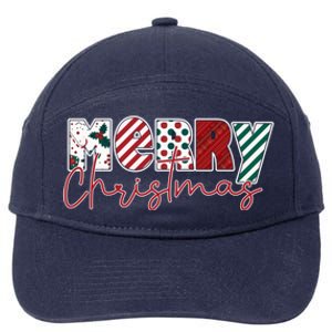 Merry Christmas Holiday Winter Vibes Christmas Gift 7-Panel Snapback Hat