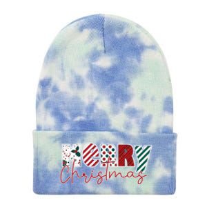 Merry Christmas Holiday Winter Vibes Christmas Gift Tie Dye 12in Knit Beanie