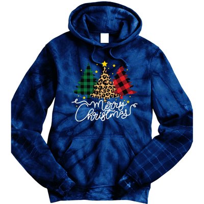 Merry Christmas Holiday Trees Tie Dye Hoodie