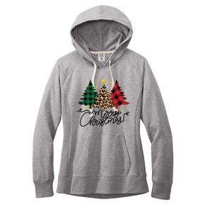 Merry Christmas Holiday Trees Women's Fleece Hoodie