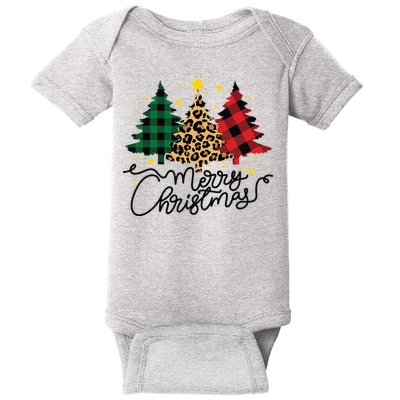 Merry Christmas Holiday Trees Baby Bodysuit