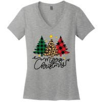 Merry Christmas Holiday Trees Women's V-Neck T-Shirt