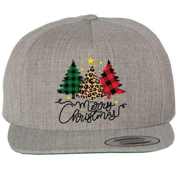 Merry Christmas Holiday Trees Wool Snapback Cap
