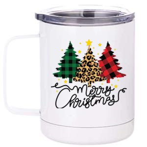 Merry Christmas Holiday Trees 12 oz Stainless Steel Tumbler Cup