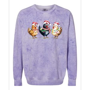 Merry Christmas Holiday Chicken Xmas Colorblast Crewneck Sweatshirt