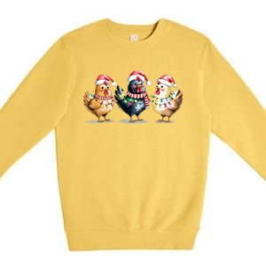 Merry Christmas Holiday Chicken Xmas Premium Crewneck Sweatshirt