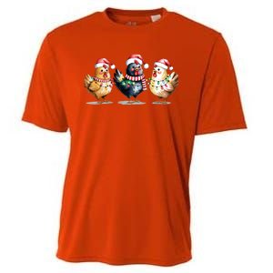 Merry Christmas Holiday Chicken Xmas Cooling Performance Crew T-Shirt