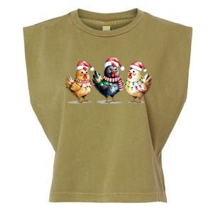 Merry Christmas Holiday Chicken Xmas Garment-Dyed Women's Muscle Tee