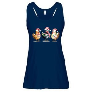 Merry Christmas Holiday Chicken Xmas Ladies Essential Flowy Tank