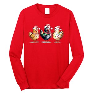 Merry Christmas Holiday Chicken Xmas Long Sleeve Shirt