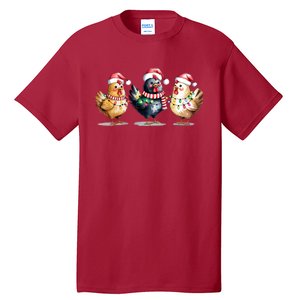 Merry Christmas Holiday Chicken Xmas Tall T-Shirt