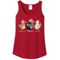 Merry Christmas Holiday Chicken Xmas Ladies Essential Tank