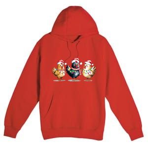 Merry Christmas Holiday Chicken Xmas Premium Pullover Hoodie