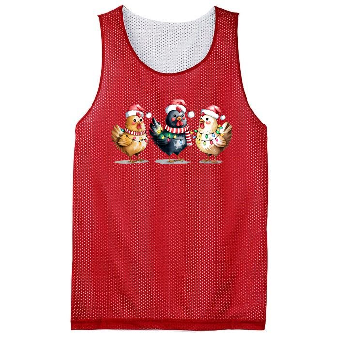 Merry Christmas Holiday Chicken Xmas Mesh Reversible Basketball Jersey Tank