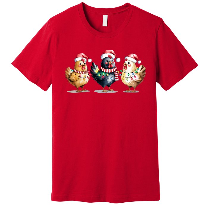 Merry Christmas Holiday Chicken Xmas Premium T-Shirt