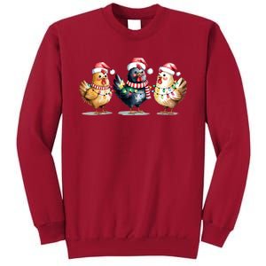 Merry Christmas Holiday Chicken Xmas Tall Sweatshirt