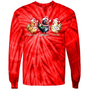 Merry Christmas Holiday Chicken Xmas Tie-Dye Long Sleeve Shirt