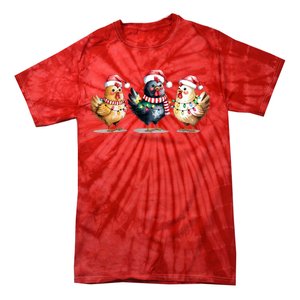 Merry Christmas Holiday Chicken Xmas Tie-Dye T-Shirt